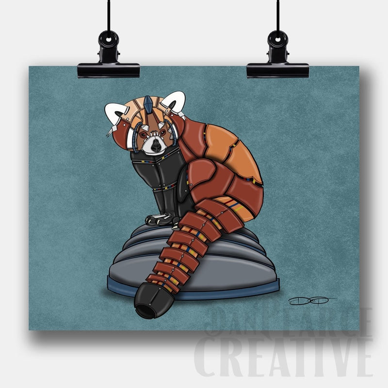 Red Panda Robot Fine Art Print - Dan Pearce Sticker Shop