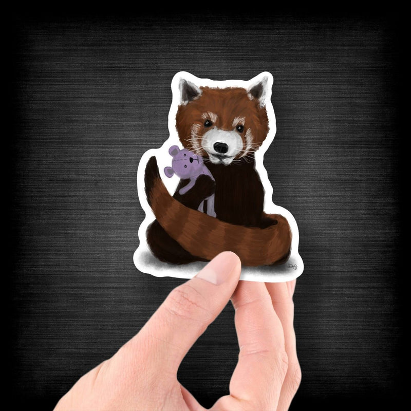 Red Panda & Teddy Bear - Vinyl Sticker - Dan Pearce Sticker Shop