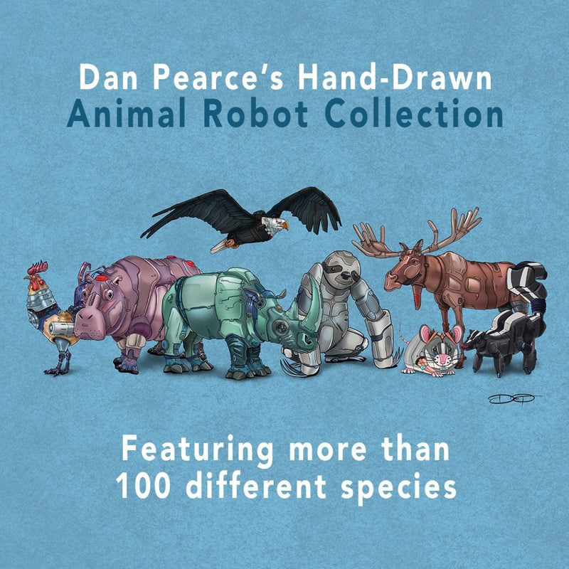 Rhino (Rhinoceros) Robot Premium Greeting Card(s) - Dan Pearce Sticker Shop