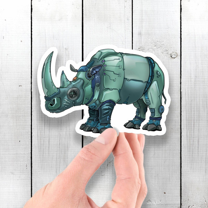 Rhinoceros Robot - Vinyl Sticker - Dan Pearce Sticker Shop