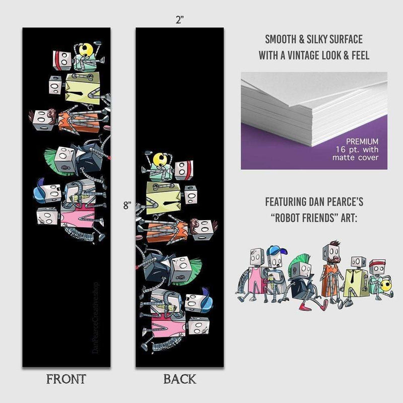 Robot Friends - Premium Bookmark - Dan Pearce Sticker Shop