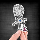 Robot Stepping in Gum - Premium Sticker - Dan Pearce Sticker Shop