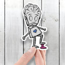 Robot Stepping in Gum - Premium Sticker - Dan Pearce Sticker Shop