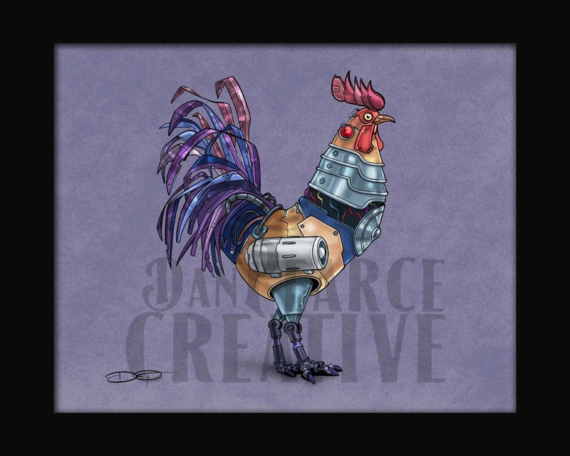 Rooster Robot Fine Art Print - Dan Pearce Sticker Shop