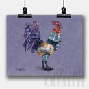 Rooster Robot Fine Art Print - Dan Pearce Sticker Shop