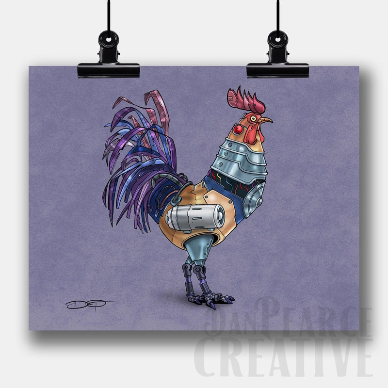 Rooster Robot Fine Art Print - Dan Pearce Sticker Shop