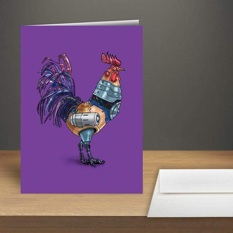 Rooster Robot Premium Greeting Card(s) - Dan Pearce Sticker Shop