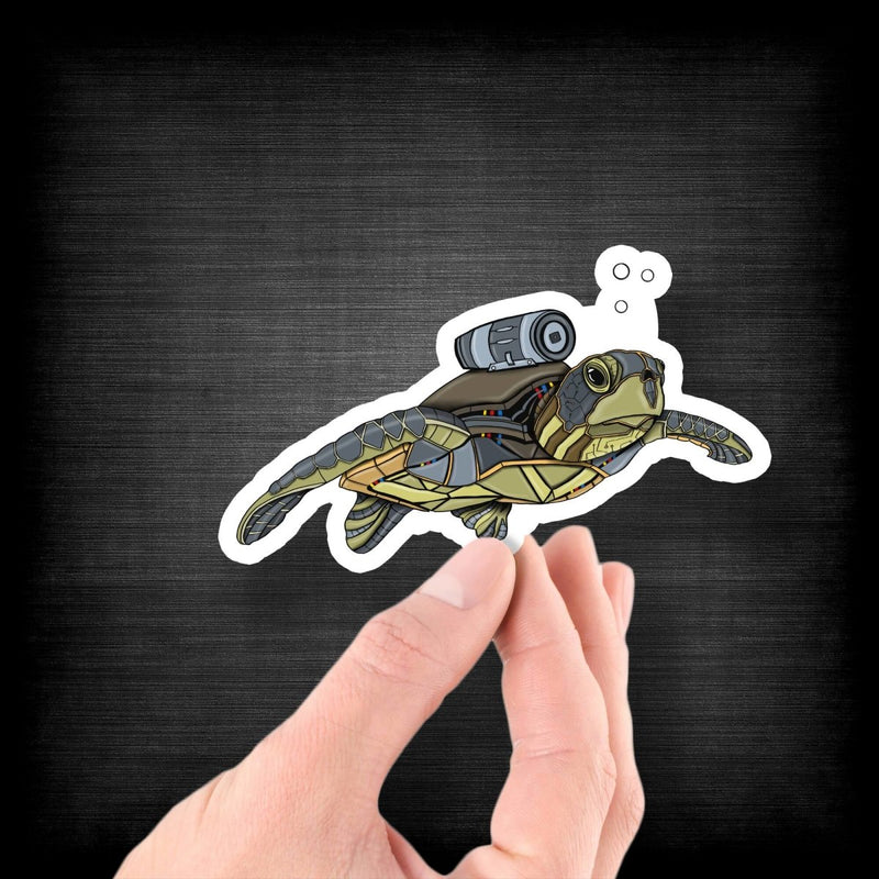 Sea Turtle Robot - Vinyl Sticker - Dan Pearce Sticker Shop
