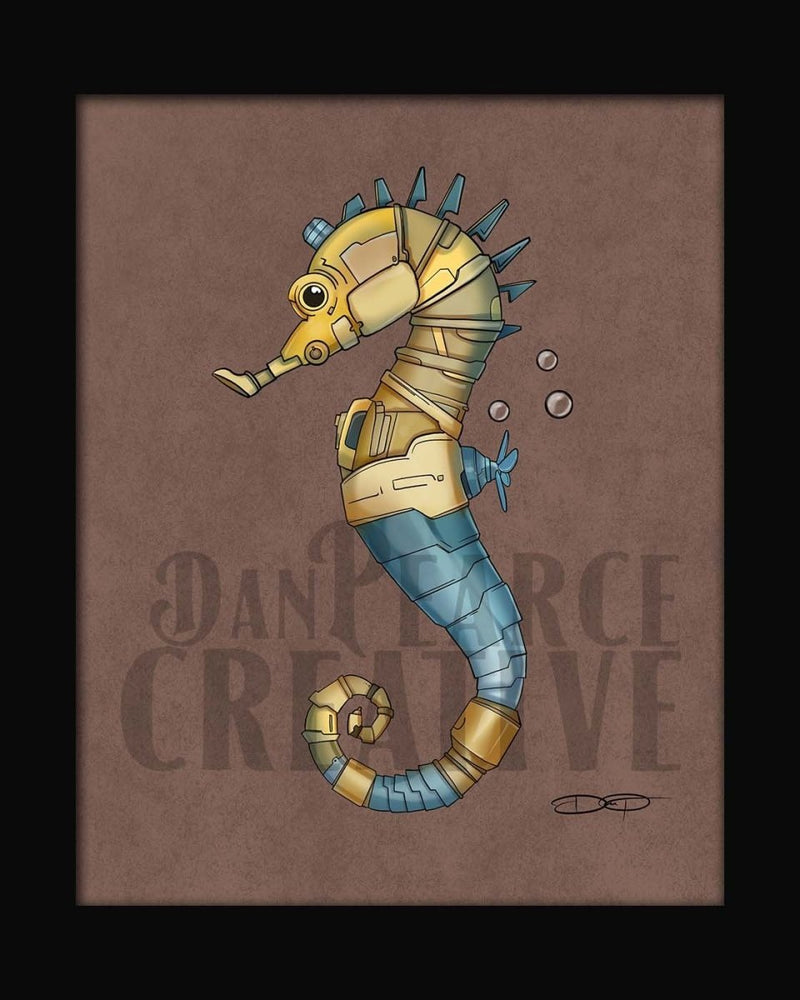 Seahorse Robot Fine Art Print - Dan Pearce Sticker Shop