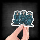 See No Evil, Hear No Evil, Speak No Evil Robot Version 2 - Vinyl Sticker - Dan Pearce Sticker Shop