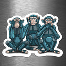 See No Evil, Hear No Evil, Speak No Evil Robot Version 2 - Vinyl Sticker - Dan Pearce Sticker Shop