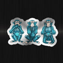 See, Speak, Hear No Evil Robots - Special Foil Sticker - Dan Pearce Sticker Shop