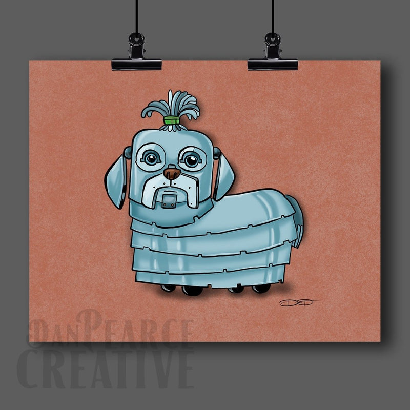 Shih Tzu Robot Dog Fine Art Print - Dan Pearce Sticker Shop