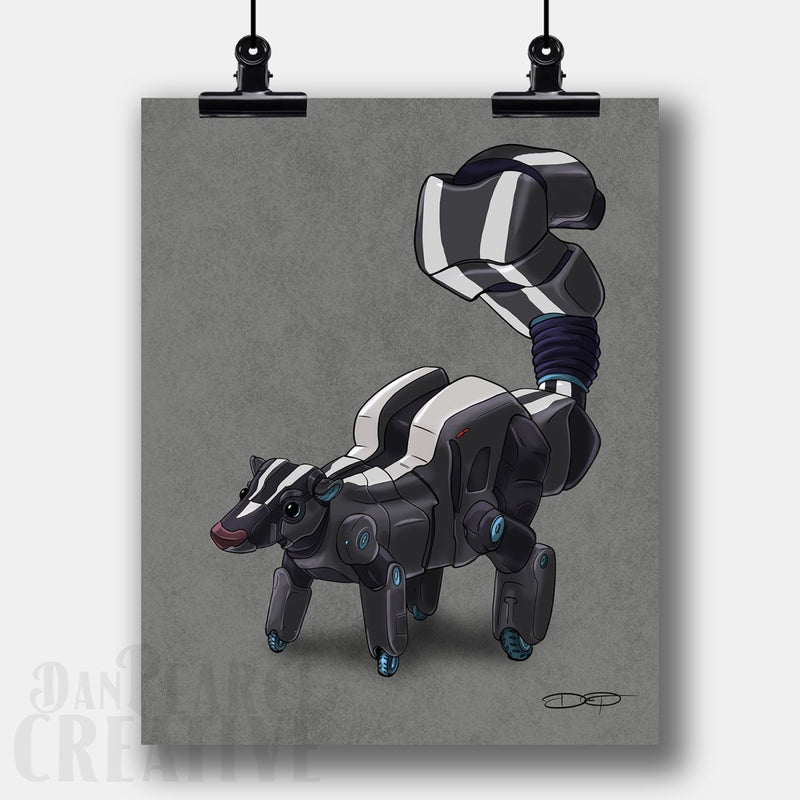 Skunk Robot Fine Art Print - Dan Pearce Sticker Shop