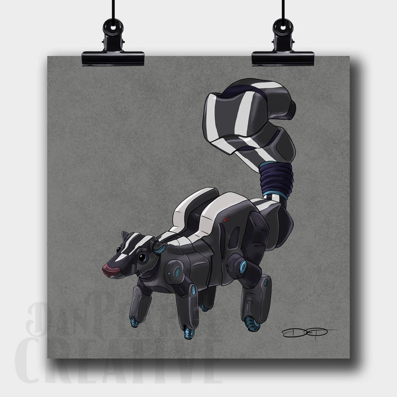 Skunk Robot Fine Art Print - Dan Pearce Sticker Shop