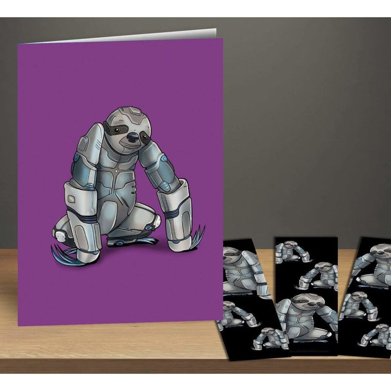 Sloth Robot Greeting Card & Bookmark Combo Pack - Dan Pearce Sticker Shop