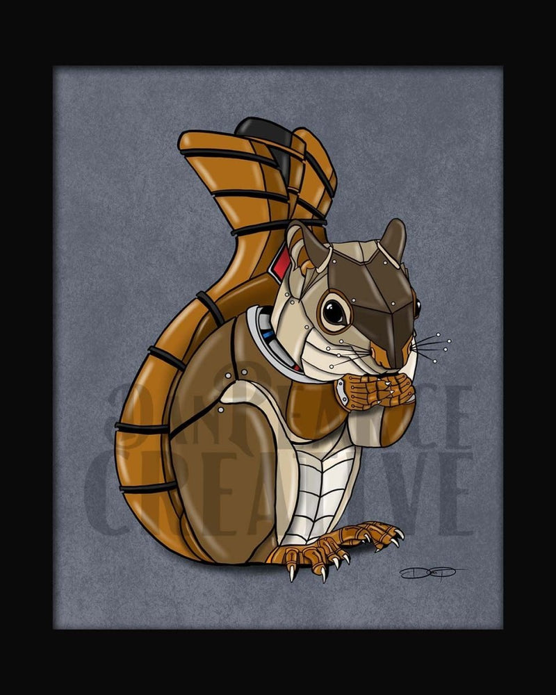 Squirrel Robot Fine Art Print - Dan Pearce Sticker Shop