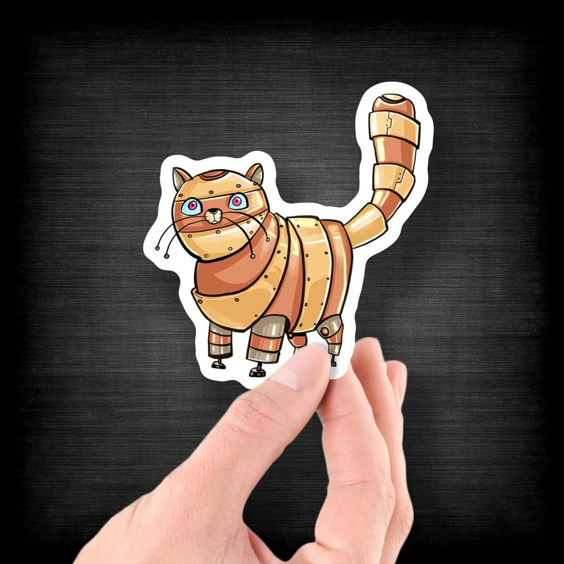 Tabby Cat Robot - Vinyl Sticker - Dan Pearce Sticker Shop