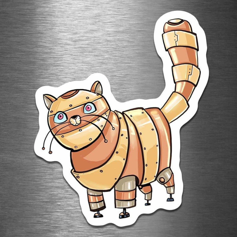 Tabby Cat Robot - Vinyl Sticker - Dan Pearce Sticker Shop