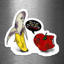 The Banana & The Apple - Vinyl Sticker - Dan Pearce Sticker Shop