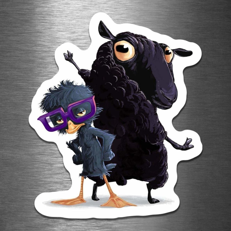 The Black Sheep and the Ugly Duckling - Vinyl Sticker - Dan Pearce Sticker Shop