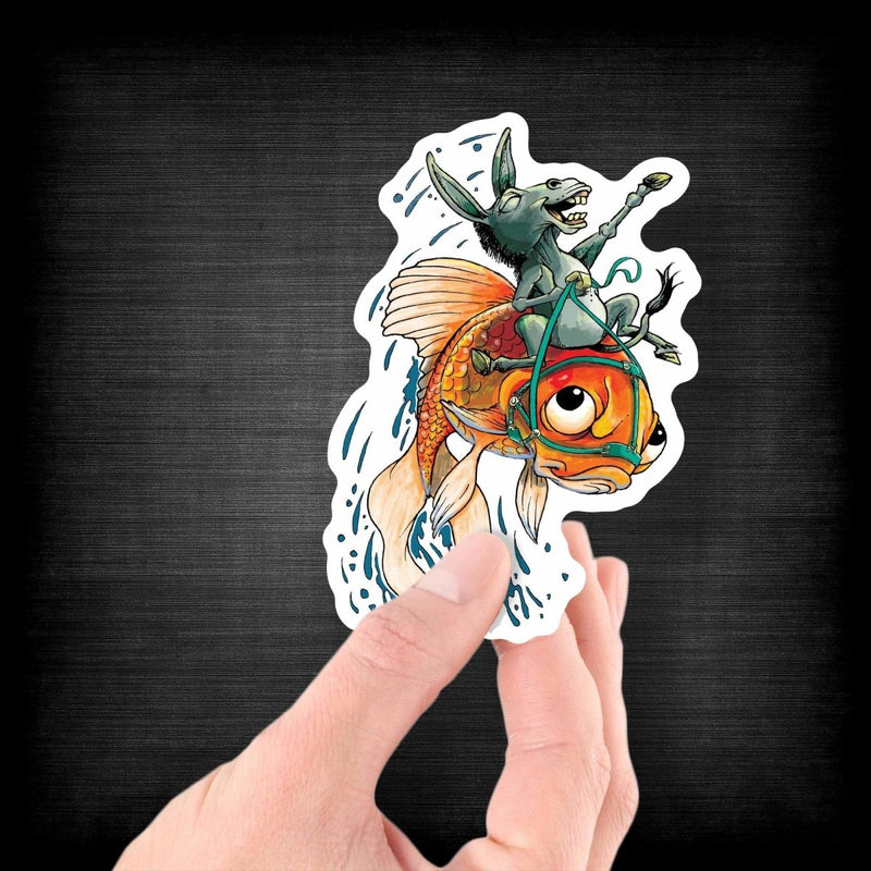 The Donkey & The Fish for People Who Enjoy Card Games - Vinyl Sticker - Dan Pearce Sticker Shop