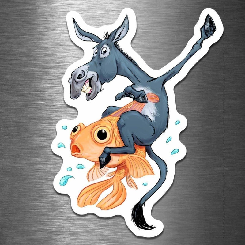 The Donkey & The Fish for People Who Enjoy Card Games - Vinyl Sticker - Dan Pearce Sticker Shop