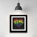 The Official Fine Art "LOVE" Print (Abstract on Grunge Background) - Dan Pearce Sticker Shop