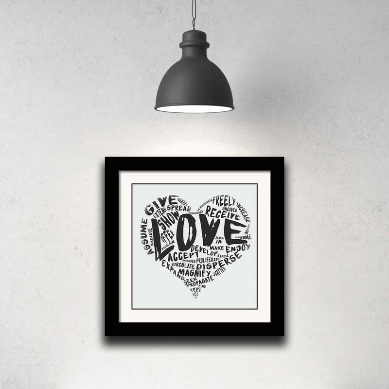 The Official Fine Art "LOVE" Print (Black on Light Grey) - Dan Pearce Sticker Shop