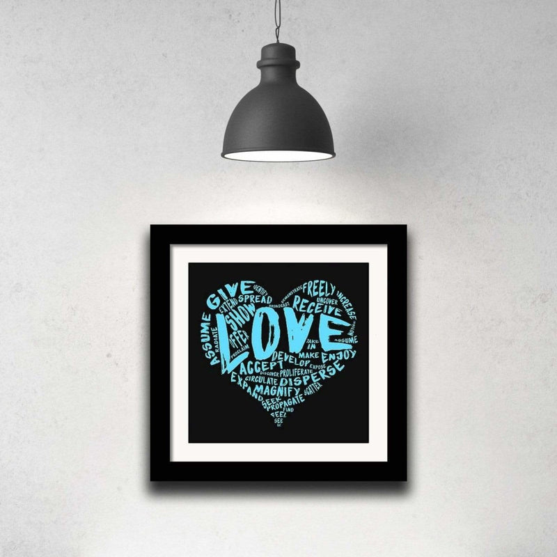 The Official Fine Art "LOVE" Print (Blue on Black) - Dan Pearce Sticker Shop