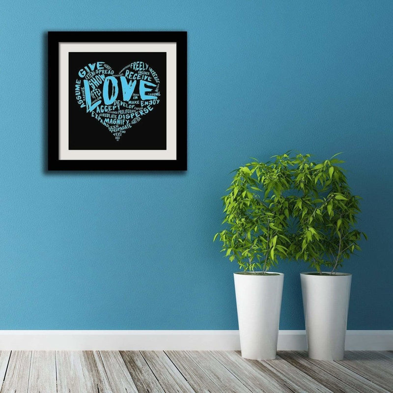The Official Fine Art "LOVE" Print (Blue on Black) - Dan Pearce Sticker Shop