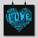 The Official Fine Art "LOVE" Print (Blue on Black) - Dan Pearce Sticker Shop
