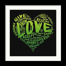 The Official Fine Art "LOVE" Print (Green on Black) - Dan Pearce Sticker Shop