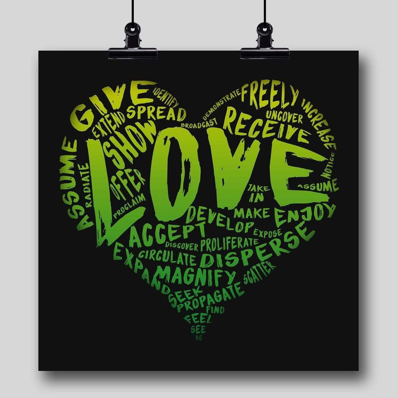 The Official Fine Art "LOVE" Print (Green on Black) - Dan Pearce Sticker Shop