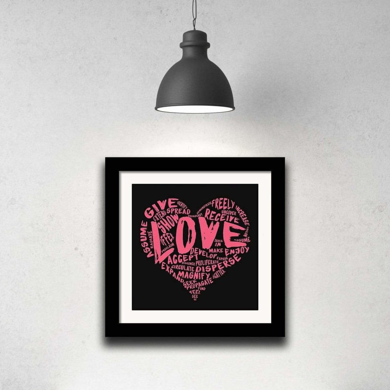 The Official Fine Art "LOVE" Print (Pink on Black) - Dan Pearce Sticker Shop