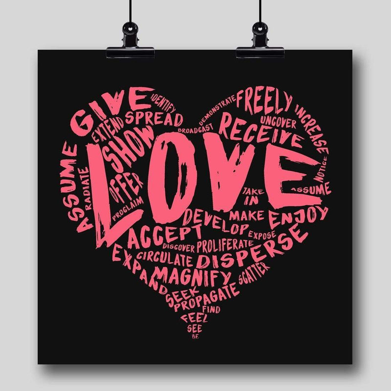 The Official Fine Art "LOVE" Print (Pink on Black) - Dan Pearce Sticker Shop