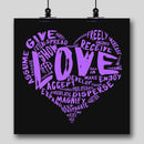 The Official Fine Art "LOVE" Print (Purple on Black) - Dan Pearce Sticker Shop