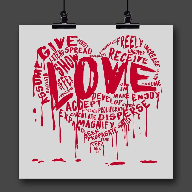 The Official Fine Art "LOVE" Print (Red Abstract) - Dan Pearce Sticker Shop