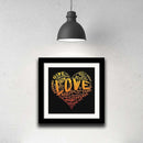 The Official Fine Art "LOVE" Print (Sunburst on Black) - Dan Pearce Sticker Shop