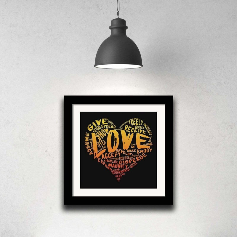 The Official Fine Art "LOVE" Print (Sunburst on Black) - Dan Pearce Sticker Shop