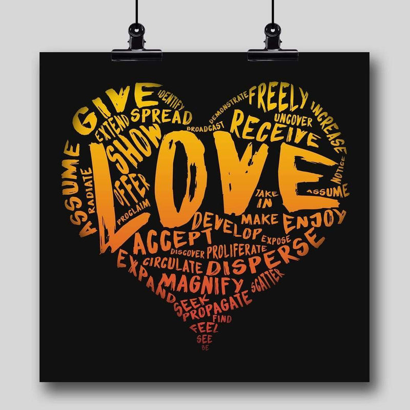 The Official Fine Art "LOVE" Print (Sunburst on Black) - Dan Pearce Sticker Shop