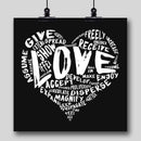 The Official Fine Art "LOVE" Print (White on Black) - Dan Pearce Sticker Shop