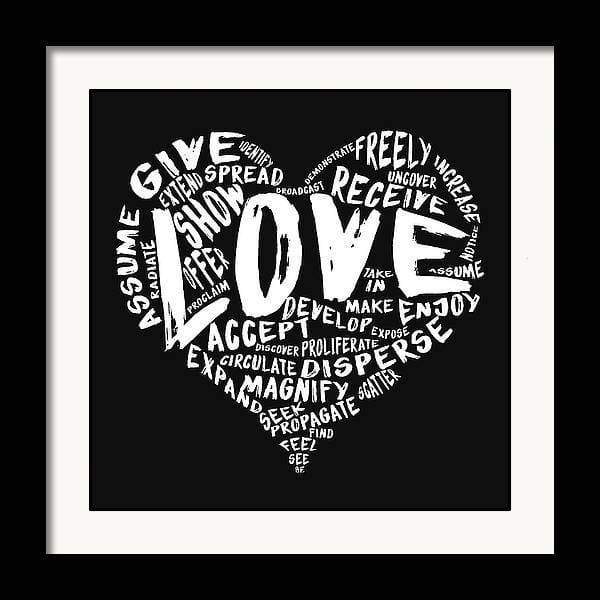 The Official Fine Art "LOVE" Print (White on Black) - Dan Pearce Sticker Shop
