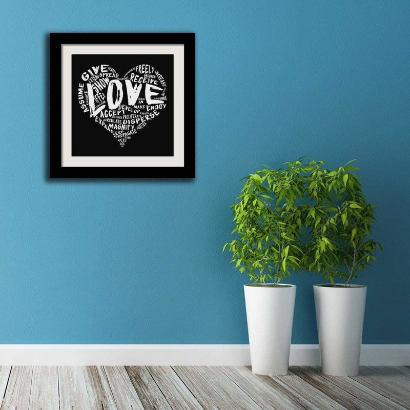 The Official Fine Art "LOVE" Print (White on Black) - Dan Pearce Sticker Shop