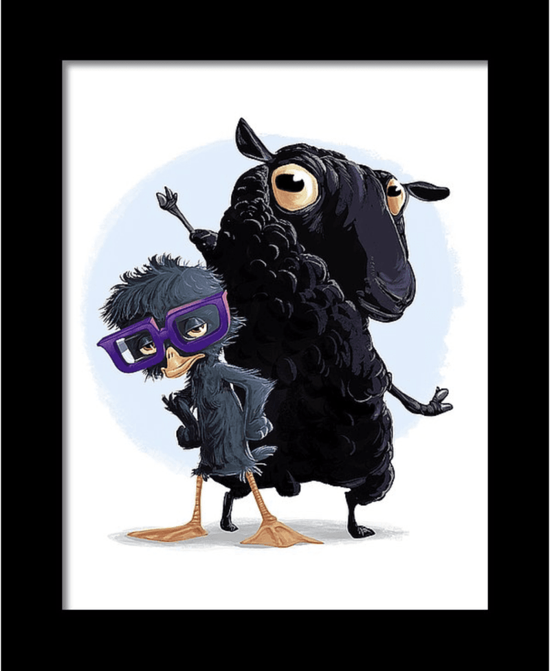 "The Ugly Duckling and the Black Sheep" Art Print - Dan Pearce Sticker Shop