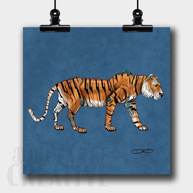 Tiger Robot Fine Art Print - Dan Pearce Sticker Shop