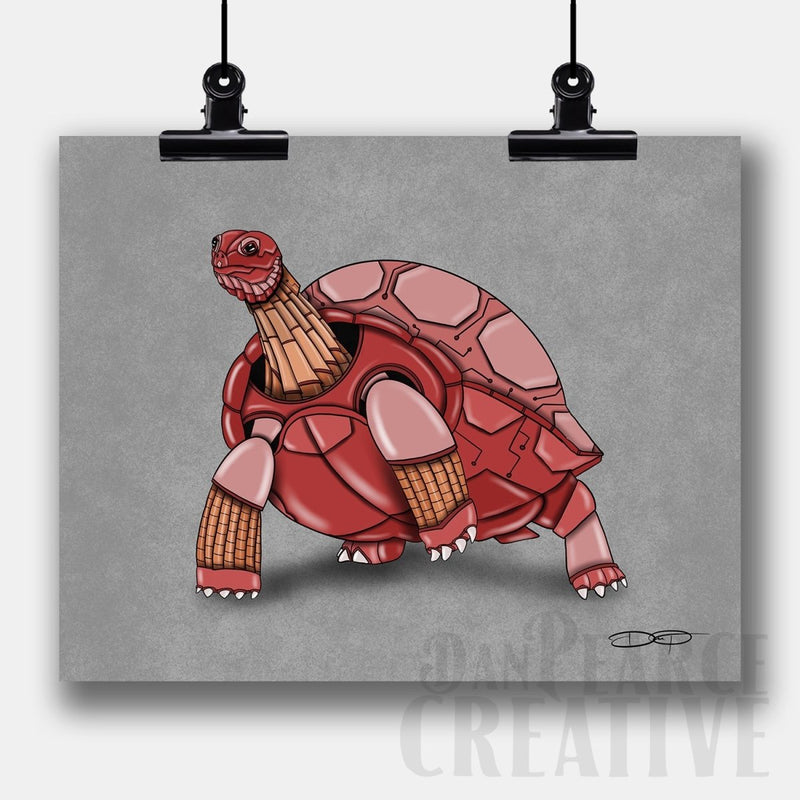 Tortoise Robot Fine Art Print - Dan Pearce Sticker Shop