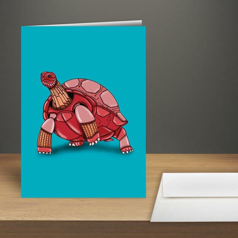 Tortoise Robot Premium Greeting Card(s) - Dan Pearce Sticker Shop