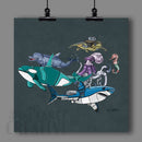 "Under the Sea" Ocean Animal Robots Fine Art Print - Dan Pearce Sticker Shop