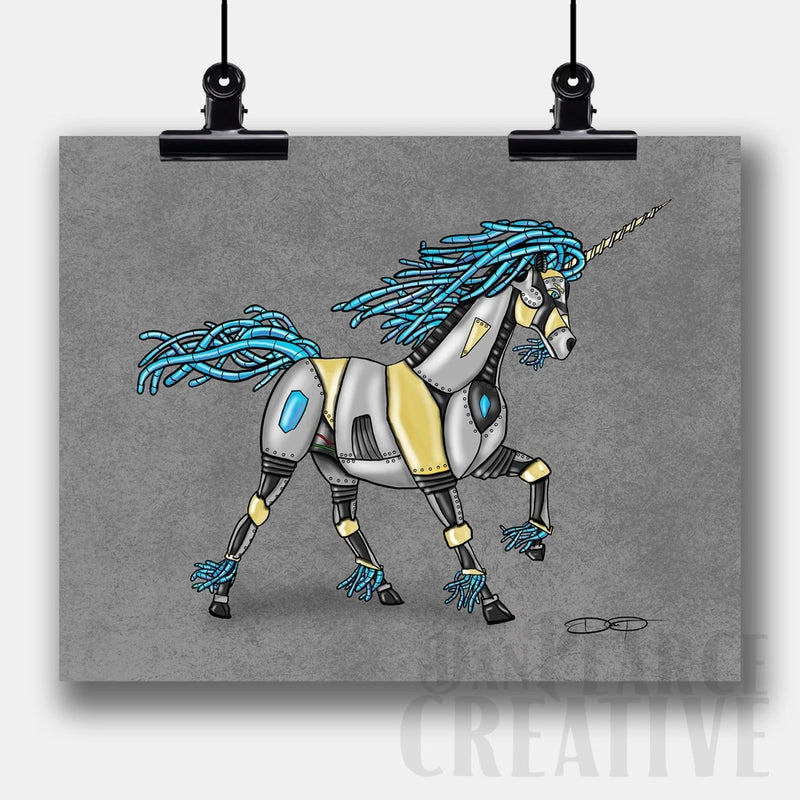 Unicorn Robot Fine Art Print - Dan Pearce Sticker Shop